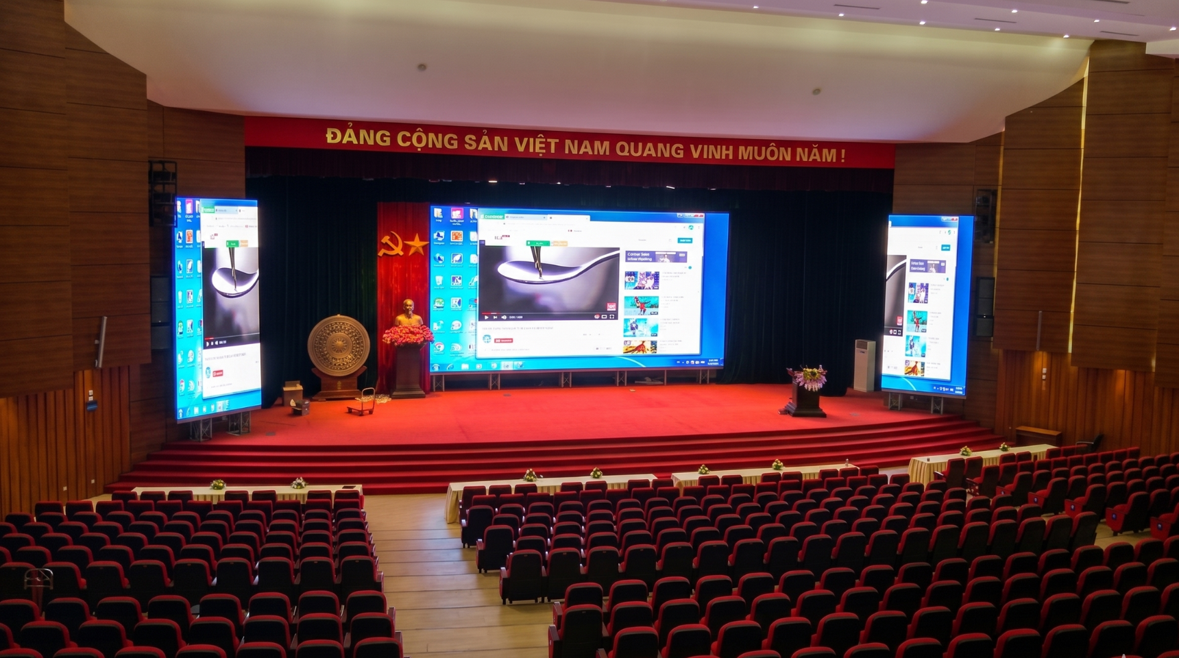 Màn hình LED hội trường P3.91 tại Trung tâm hội nghị Tỉnh Lào Cai