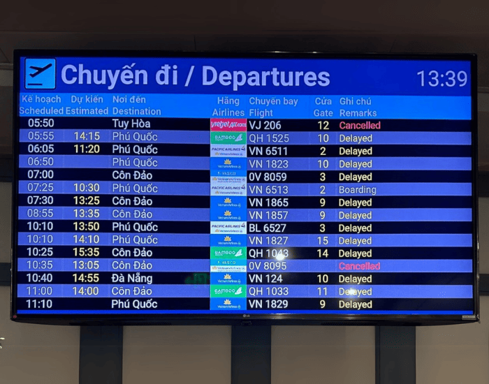 FIDS là gì? Tìm hiểu hệ thống hiển thị thông tin chuyến bay 20 cách đọc màn hình điện tử sân bây FIDS