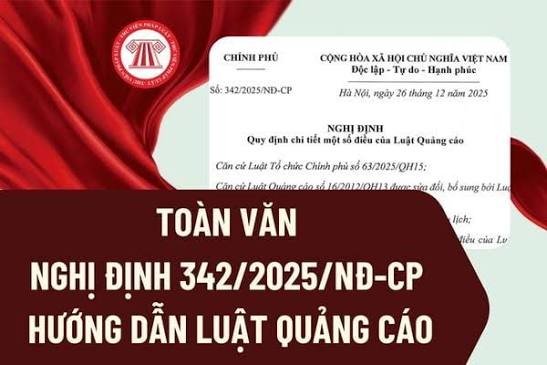 Lắp đặt màn hình LED ngoài trời: Quy định xin giấy phép 2026 4 Nghị định 342/2025/NĐ-CP về quy định quảng cáo ngoài trời