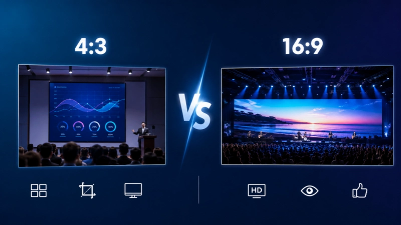 Tỷ lệ khung hình là gì? Tỷ lệ 4:3 hay 16:9 tốt hơn? 3 Tầm quan trọng của tỷ lệ khung hình trong màn hình LED