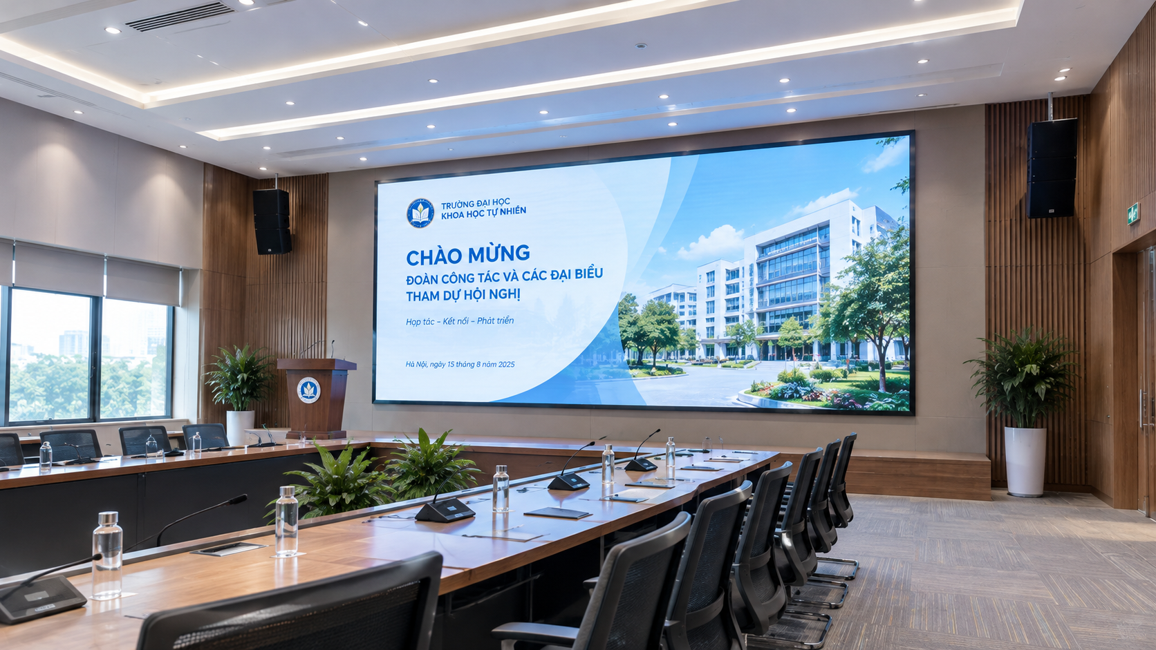 Màn hình LED hội nghị: Cách chọn, ứng dụng và báo giá 2 màn hình led hội nghị